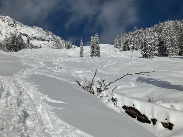 Südabfahrt vom Arlingsattel