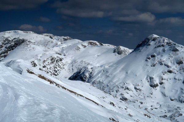 Blick Richtung Schneibstein, rechts der Windschartenkopf