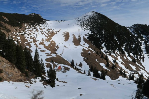 Rückblick Geigelstein vom Mühlhornwand-Anstieg