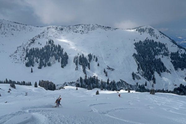 Abfahrt in den Wildalmgraben