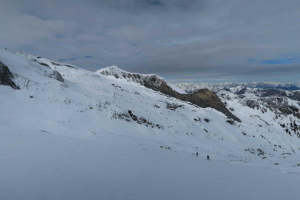 Rückblick vom Aufstieg aufs Tuxer Fernerhaus
