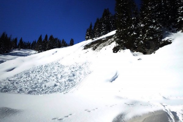 Gleitschneerrutsch bei der Klingelbergalm