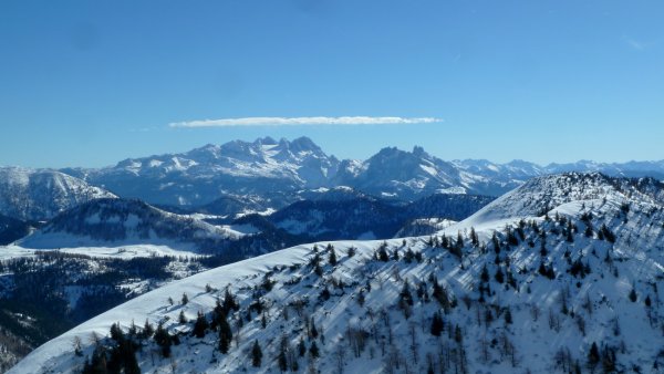 Blick vom Gipfel über das Postalmgebiet zur Prominenz
