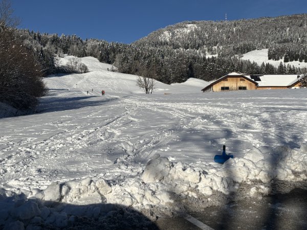 Parplatz Oberwinkel, tiefster Winter