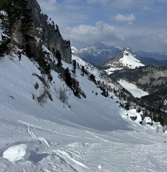 unterm Spitzhörndl, drüben Hochkranz, Dießbachstausee