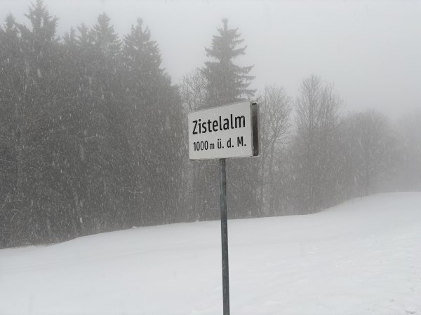 Schneetreiben bei der Zistel