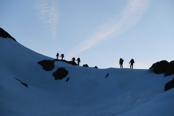 Aufstieg in der Morgendämmerung