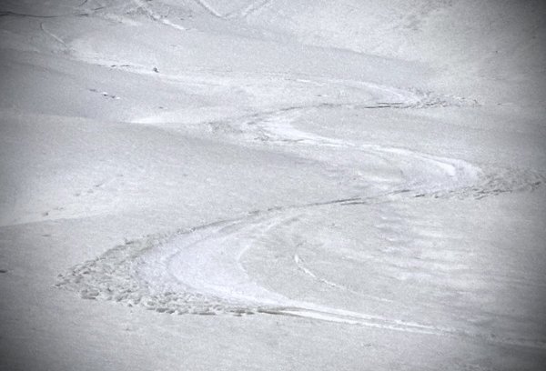 Letzter Firn zwischen Engstelle und Riegeralm