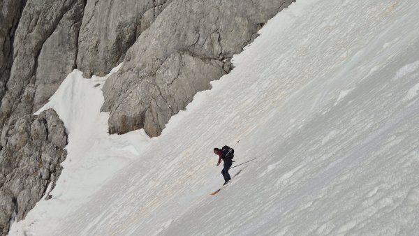 Abfahrt vor dem Kumetstein