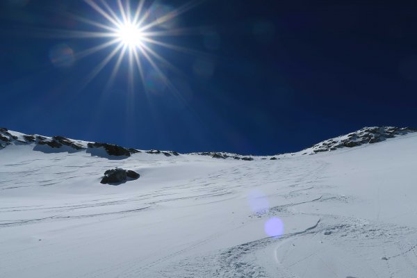 Vom Gipfel Pulverschnee